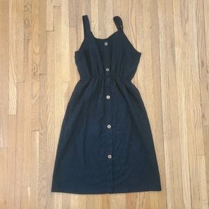Korean Black Cinched Waist Dress